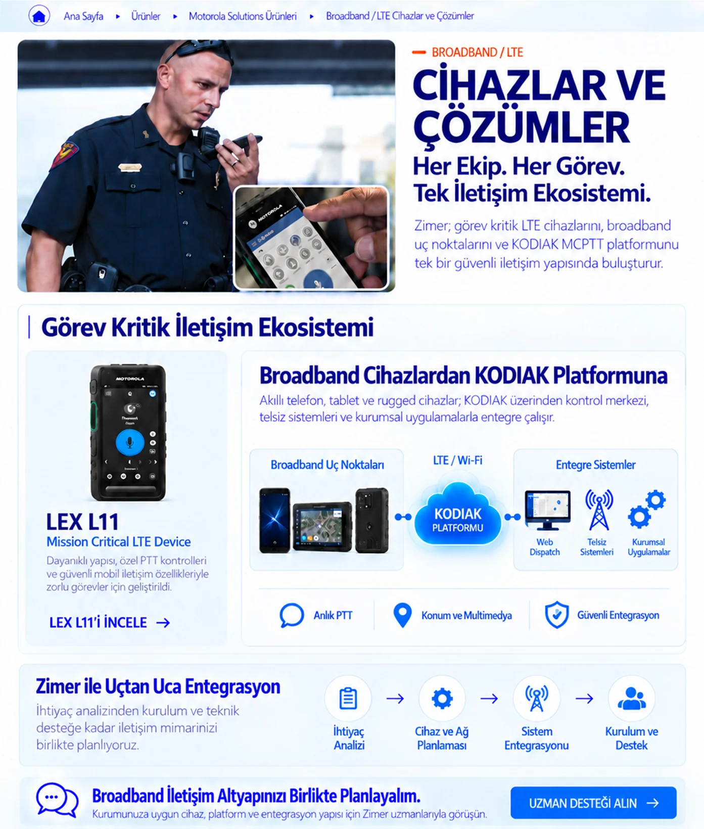 KODIAK Carrier-integrated MCPTT – Broadband Cihazlar